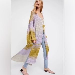Free People Midnight Reflections Kimono Duster Sweater Size Medium